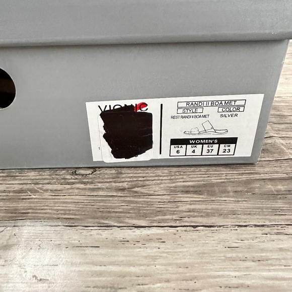 Vionic Randi II Womens Size 6 Boa Silver Metallic Leather Comfort Sandals Slides - Picture 6 of 6